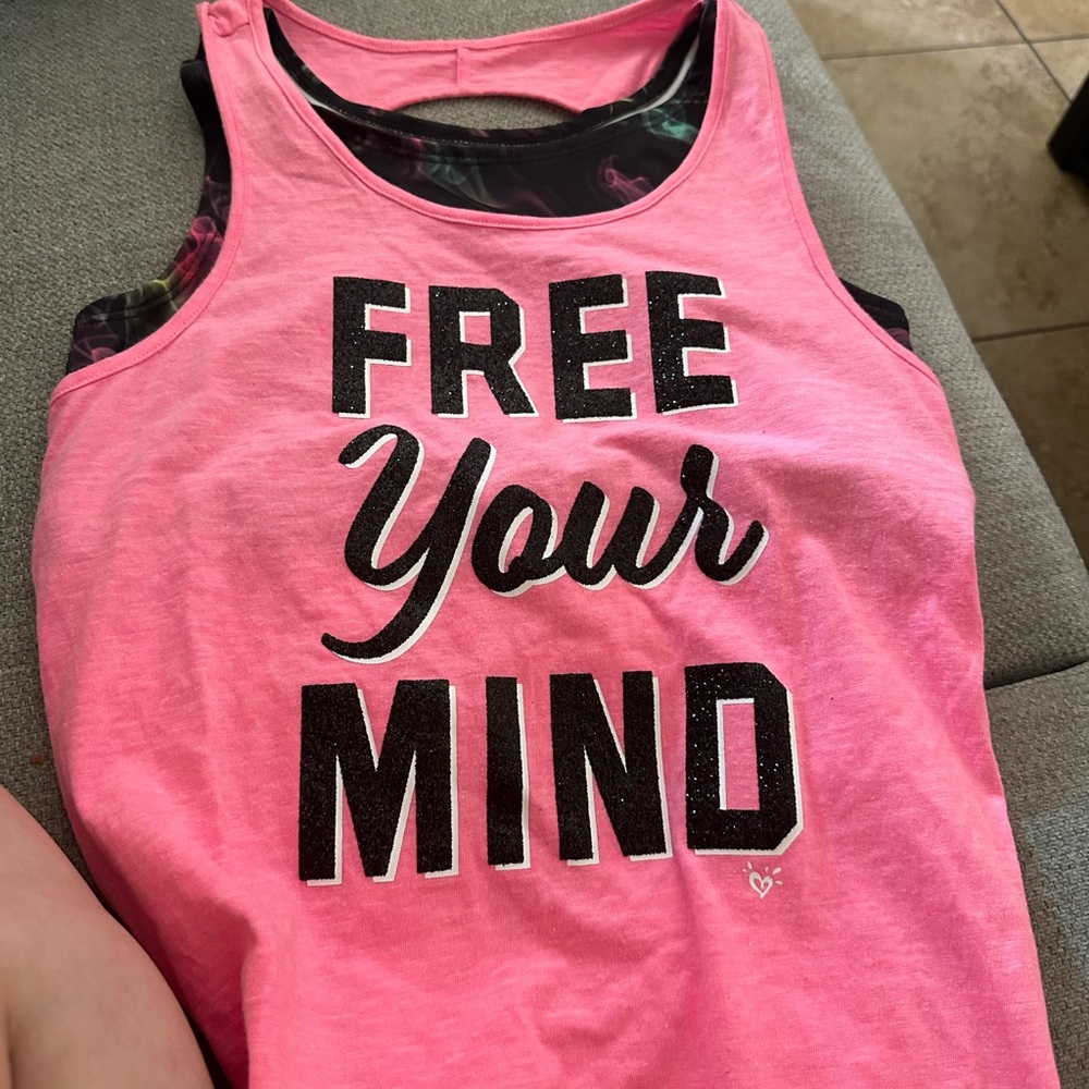 Work out tank top with sport bra attached